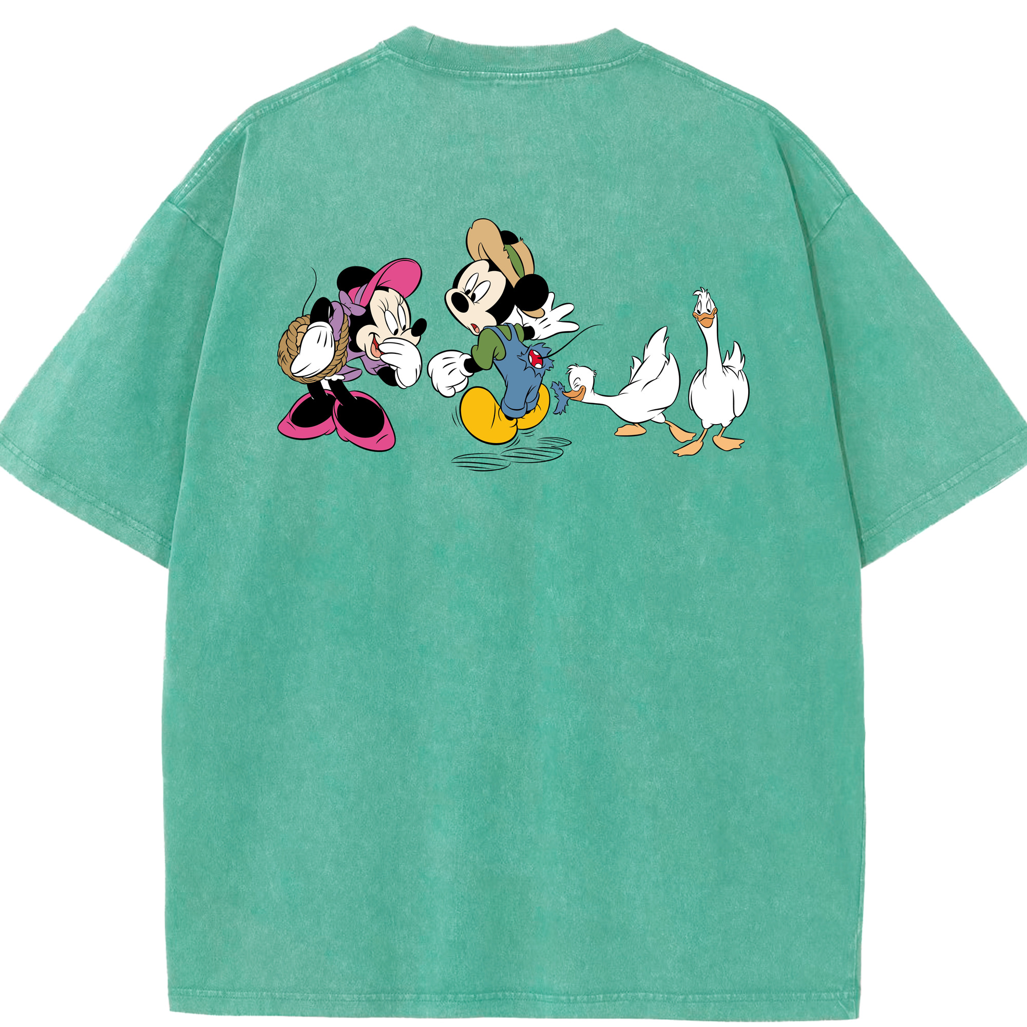 （画像用） ミッキーマウス Mickey Mouse 綿100% ヴィンテージ風 半袖Tシャツ（背面プリント）